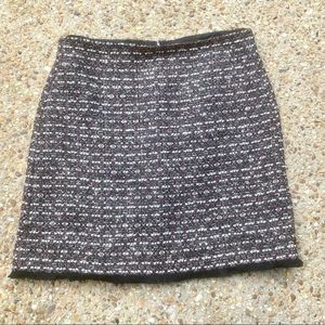 NWT LOFT Tweed Sequins Lined Black & Red Skirt Size 10